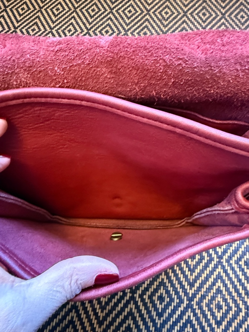 Vintage Coach Station Bag BORDEAUX (red/burgundy) with brass 5130 - Picture 17 of 17